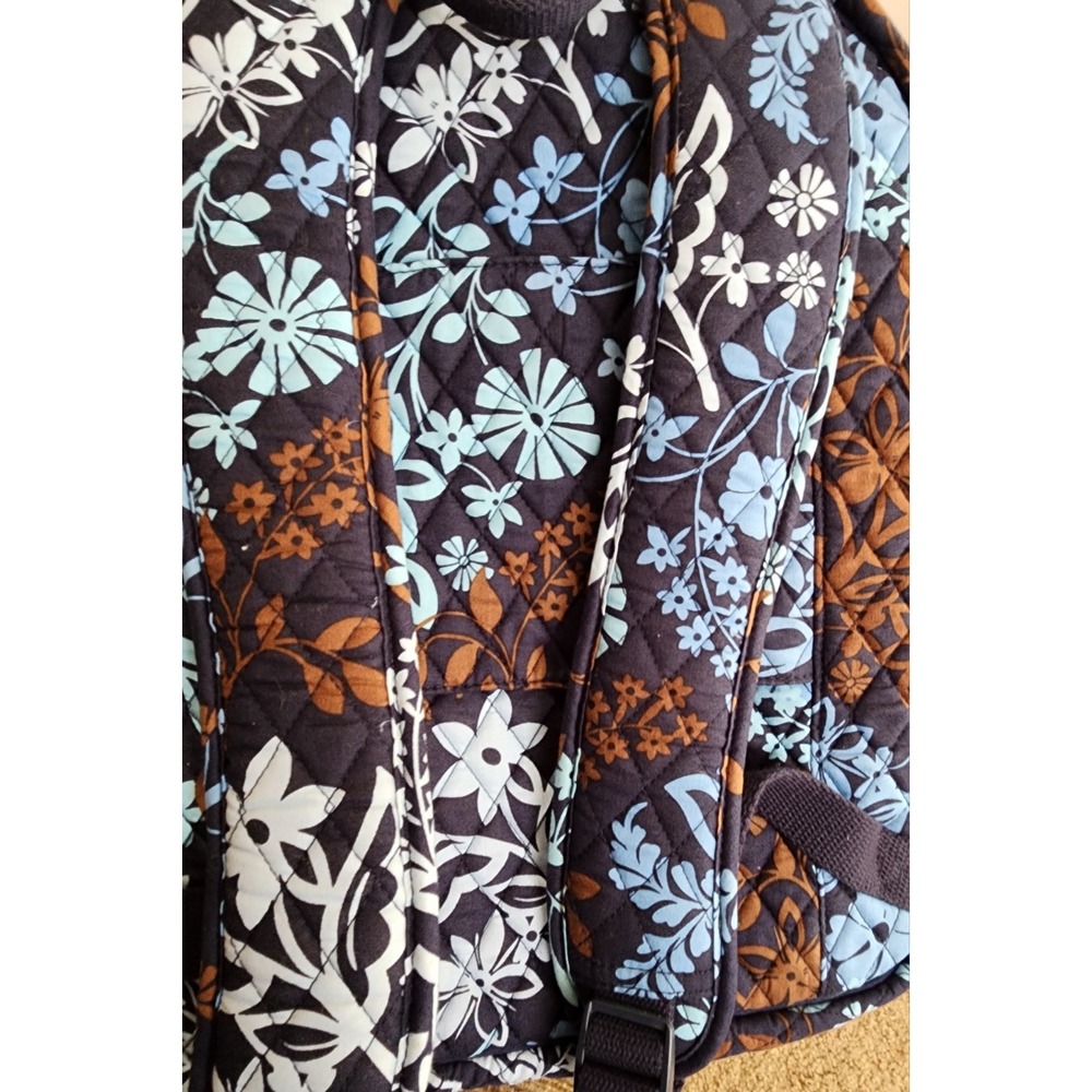 Vera Bradley Campus Backpack Java Blue Retired Floral NWOT Book Bag School - Picture 8 of 14